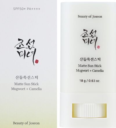 Beauty of Joseon – Matte Sun Stick Mugwort + Camelia SPF50+ / PA++++ Mattító Fényvédő Stift – 18g